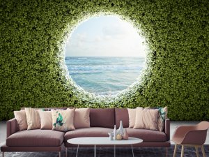 3D foto tapeta – Zeleni zid od mahovine – varijanta 3