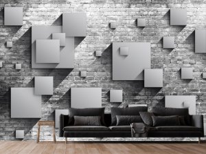 3D foto tapeta – Geometrijski 3D paneli – varijanta 112
