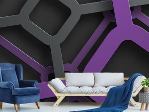 3D foto tapeta – Geometrijski 3D paneli – varijanta 114