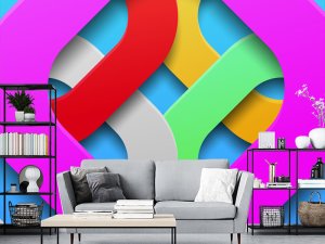 3D foto tapeta – Geometrijski 3D paneli – varijanta 116