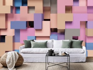 3D foto tapeta – Geometrijski 3D paneli – varijanta 120