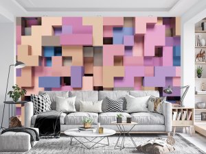 3D foto tapeta – Geometrijski 3D paneli – varijanta 125