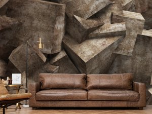 3D foto tapeta – Geometrijski 3D paneli – varijanta 129