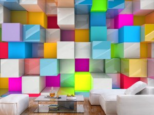 3D foto tapeta – Geometrijski 3D paneli – varijanta 133