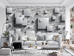 3D foto tapeta – Geometrijski 3D paneli – varijanta 138