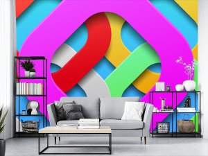 3D foto tapeta – Geometrijski 3D paneli – varijanta 140