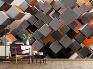 3D foto tapeta – Geometrijski 3D paneli – varijanta 141