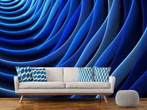 3D foto tapeta – Plavi apstraktni talasi