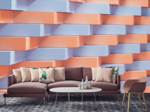 3D foto tapeta – Geometrijski 3D paneli – varijanta 148