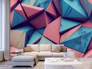 3D foto tapeta – Geometrijski 3D paneli – varijanta 150