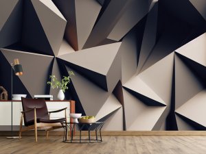 3D foto tapeta – Geometrijski 3D paneli – varijanta 151