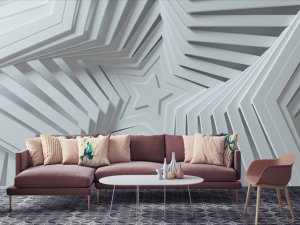 3D foto tapeta – Geometrijski 3D paneli – varijanta 154