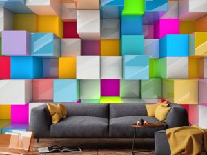 3D foto tapeta – Geometrijski 3D paneli – varijanta 169
