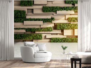 3D foto tapeta – Zeleni zid od mahovine – varijanta 5