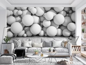 3D foto tapeta – Bele sfere – varijanta 4