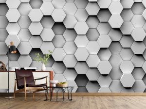3D foto tapeta – Saće i heksagoni – varijanta 8