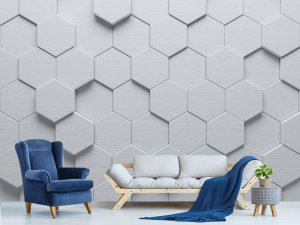 3D foto tapeta – Geometrijski 3D paneli – varijanta 175