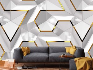 3D foto tapeta – Geometrijski 3D paneli – varijanta 178