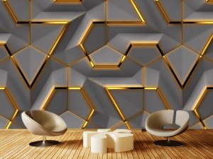 3D foto tapeta – Geometrijski 3D paneli – varijanta 179