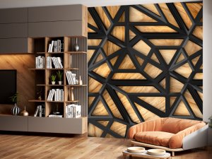 3D foto tapeta – Geometrijski 3D paneli – varijanta 180