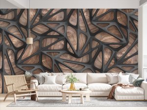 3D foto tapeta – Geometrijski 3D paneli – varijanta 183