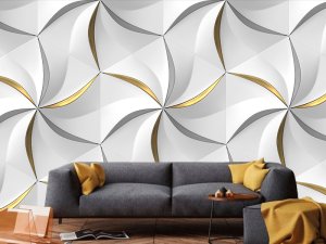 3D foto tapeta – Geometrijski 3D paneli – varijanta 186