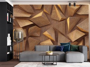 3D foto tapeta – Geometrijski 3D paneli – varijanta 187