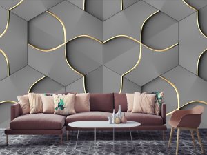 3D foto tapeta – Geometrijski 3D paneli – varijanta 188