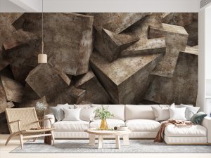 3D foto tapeta – Geometrijski 3D paneli – varijanta 201