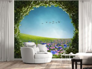 3D foto tapeta – Vertikalna zelena bašta – varijanta 10