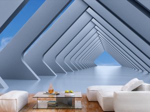 3D foto tapeta – Geometrijski 3D paneli – varijanta 204