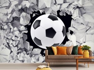3D foto tapeta – Fudbalske lopte – varijanta 4