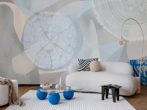 Foto tapeta – Plavi apstraktni talasi