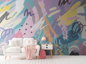Foto tapeta – Pastelni apstraktni oblici – varijanta 5