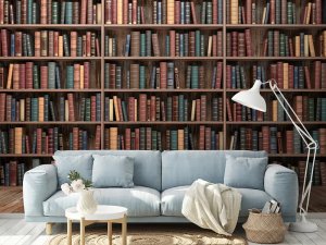 3D foto tapeta – Biblioteka sa knjigama – varijanta 2