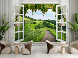 3D foto tapeta – Prozor ka prirodi