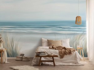 Foto tapeta za spavaću sobu – Pastelni talasi – varijanta 3