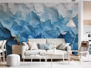 Foto tapeta – Plavi apstraktni talasi – varijanta 4