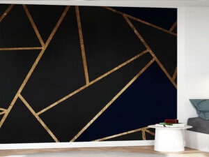 Foto tapeta – Crno-zlatna geometrija – varijanta 2