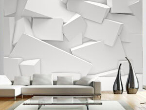 3D foto tapeta – Bela geometrijska dubina
