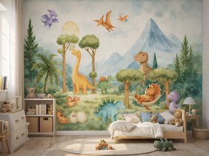 Dečija foto tapeta – Dino Avantura u Čarobnoj Dolini