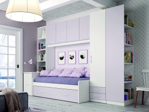 Diseño de dormitorio Juvenil malva