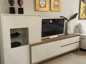 Composición TV Roble-Blanco