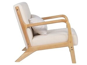 BUTACA TOKIO MICROFIBRA BEIGE / MADERA - Imagen 3