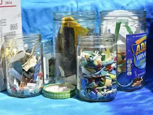 Microplastics collected from the Ocean for student class rooms