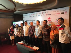 Kepala Staf Presiden Teten Masduki didampingi Menkominfo dan Kepala Bekraf pada konperensi pers mengenai Taste of Indonesia, di Hotel Grand Indonesia, Jakarta, Kamis (10/8) kemarin.