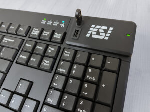A close up of the keyboard with the key numbers on it