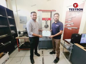 Servo electronic tensile testing machine training certificate provided to KHK Scaffolding and Formwork LTD LLC in Ajman, UAE