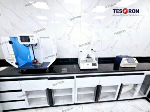 Material testing equipment including Izod impact tester, notch maker and Benchtop Grating Spectrophotometer at Fresh Electric Egypt facility