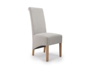 Pair of Shankar Krista Roll Back Herringbone Plain Cappuccino Dining Chairs